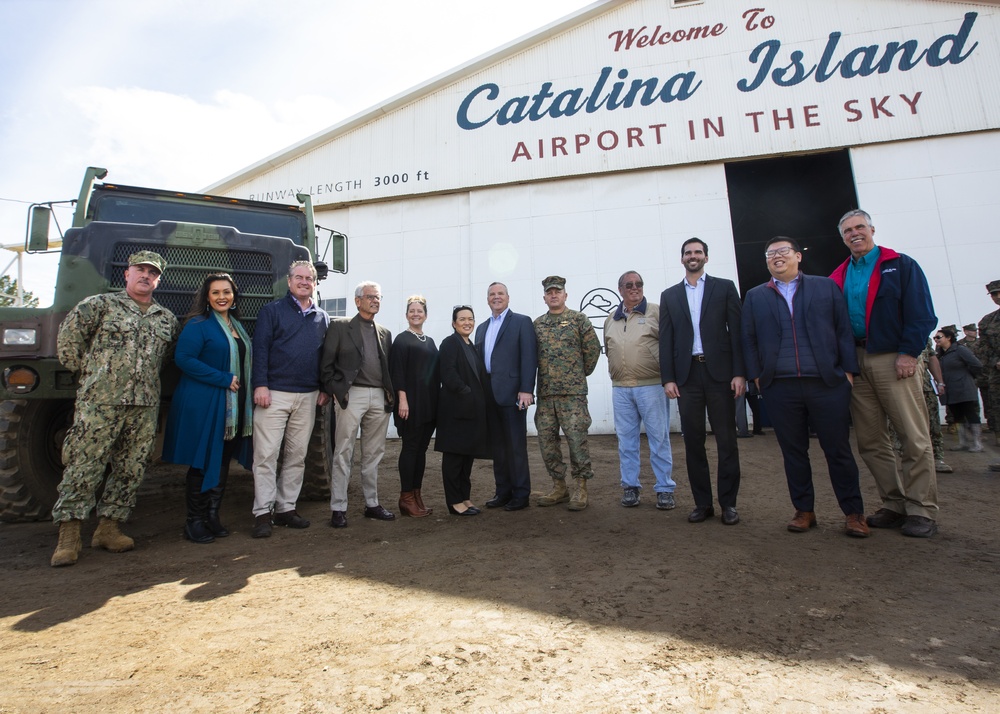 Catalina Concrete Mixer: civic and military leaders visit the Airport in the Sky