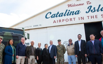 Catalina Concrete Mixer: civic and military leaders visit the Airport in the Sky