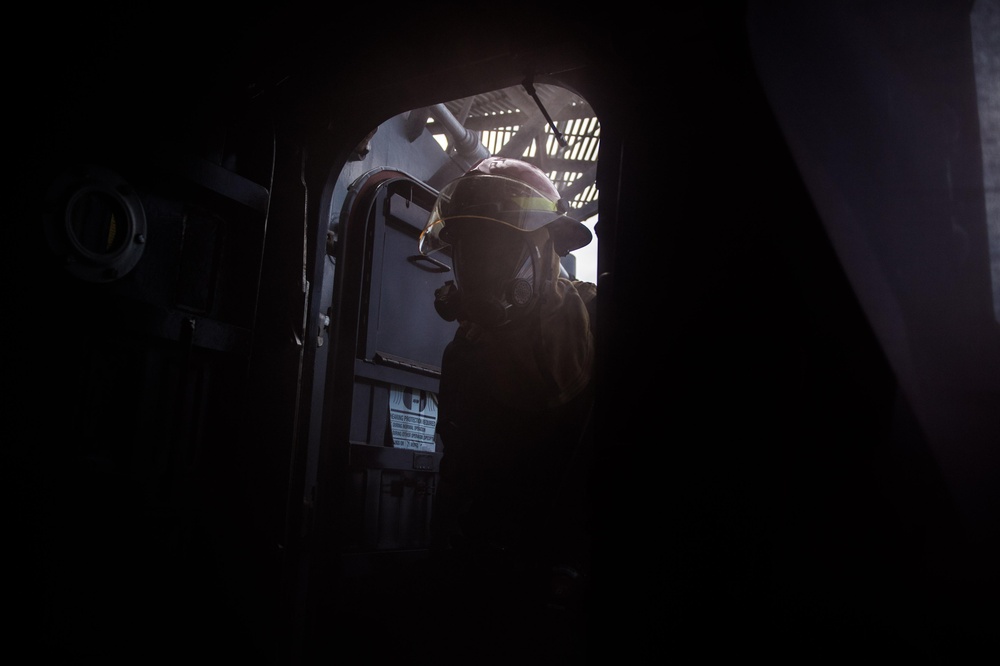 USS Mobile Bay GQ drill