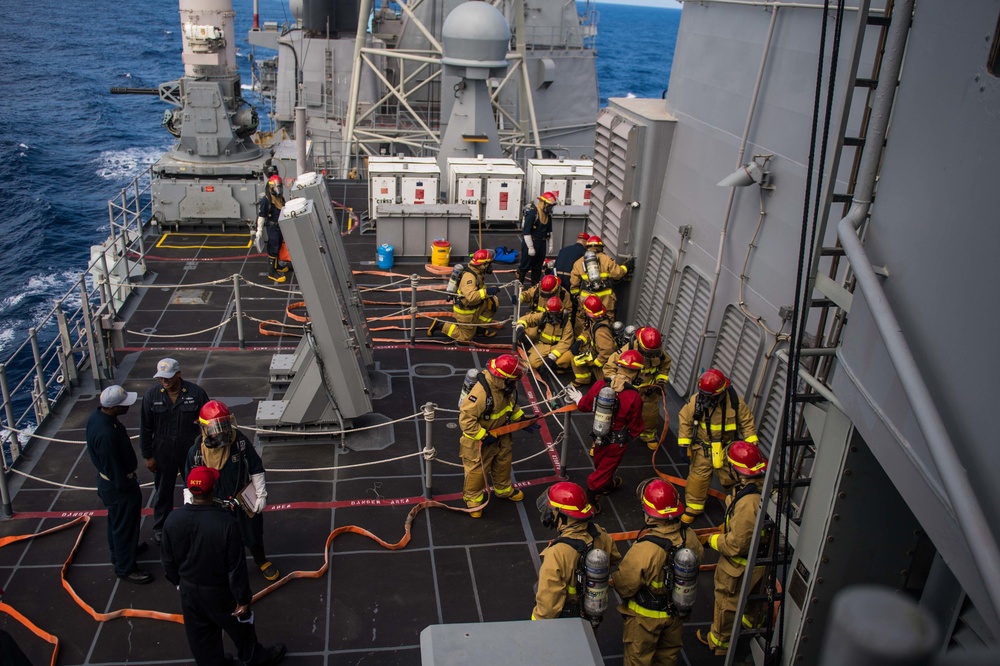 USS Mobile Bay GQ drill