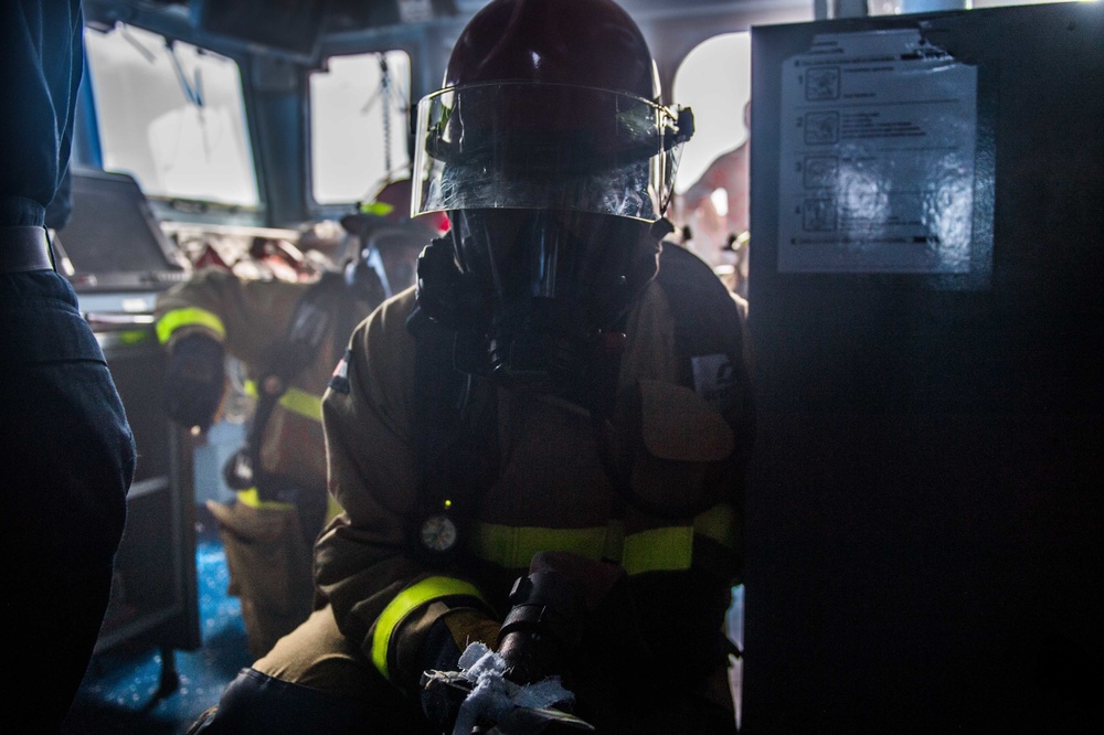 USS Mobile Bay GQ drill