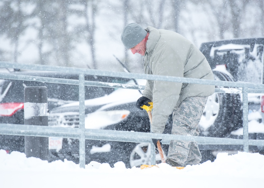 Winter storm Xena at Otis ANGB