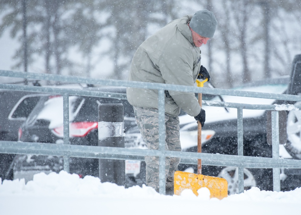 Winter storm Xena at Otis ANGB