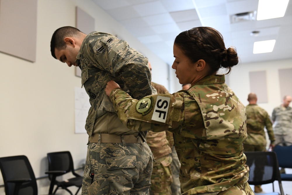 DVIDS Images 142nd Security Forces Airmen practice handcuff