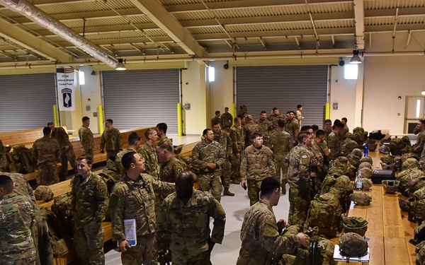 Paratroopers stage gear