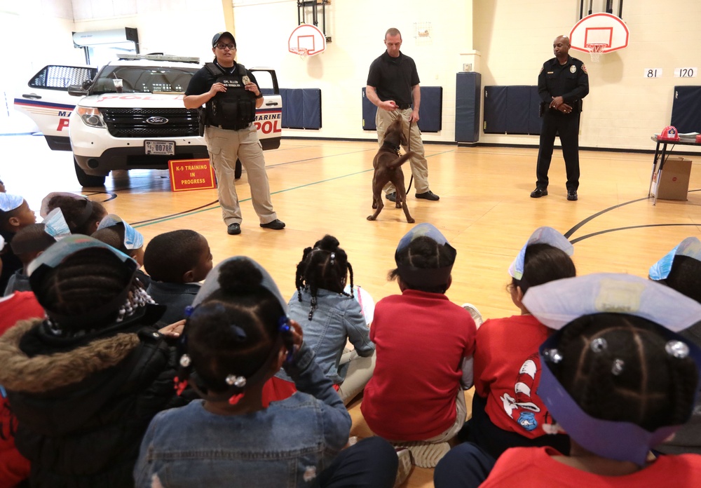 Marine Corps Logistics Base Police &amp; Fire visit school