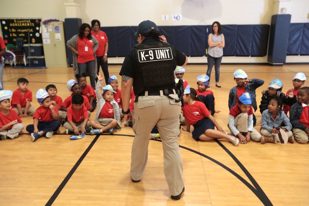 Marine Corps Logistics Base Police &amp; Fire visit school