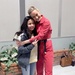 Brie Larson with military child