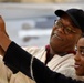 Samuel L Jackson and Lashana Lynch with F-15