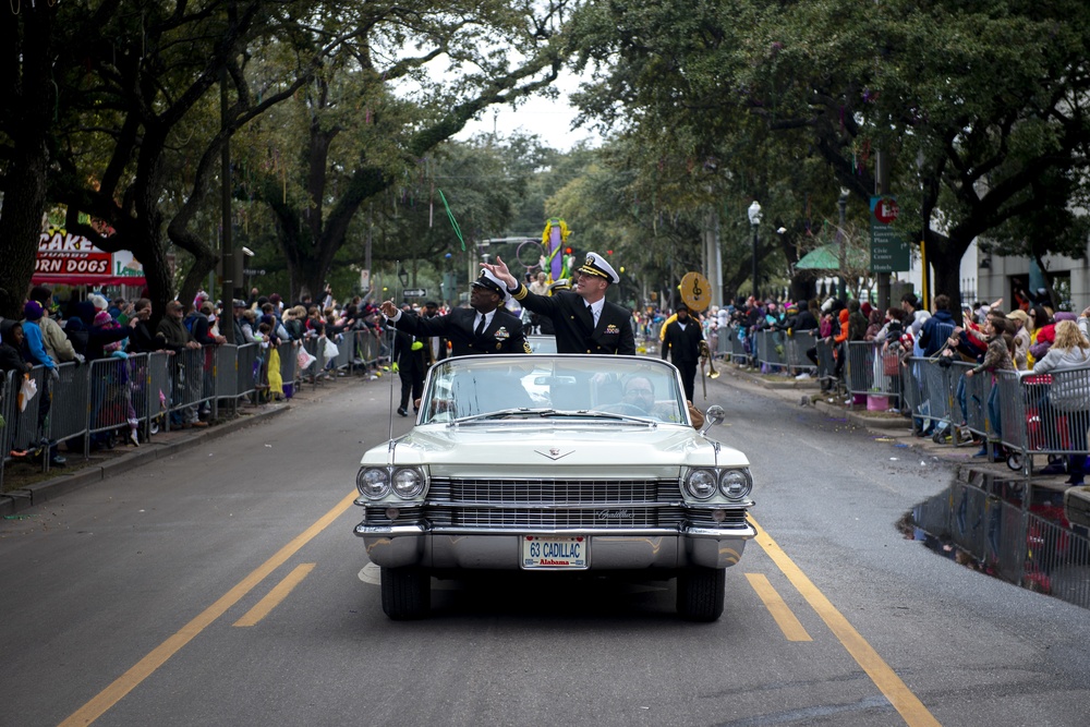 Navy Week Sailors in Mobile Mardi Gras Parade