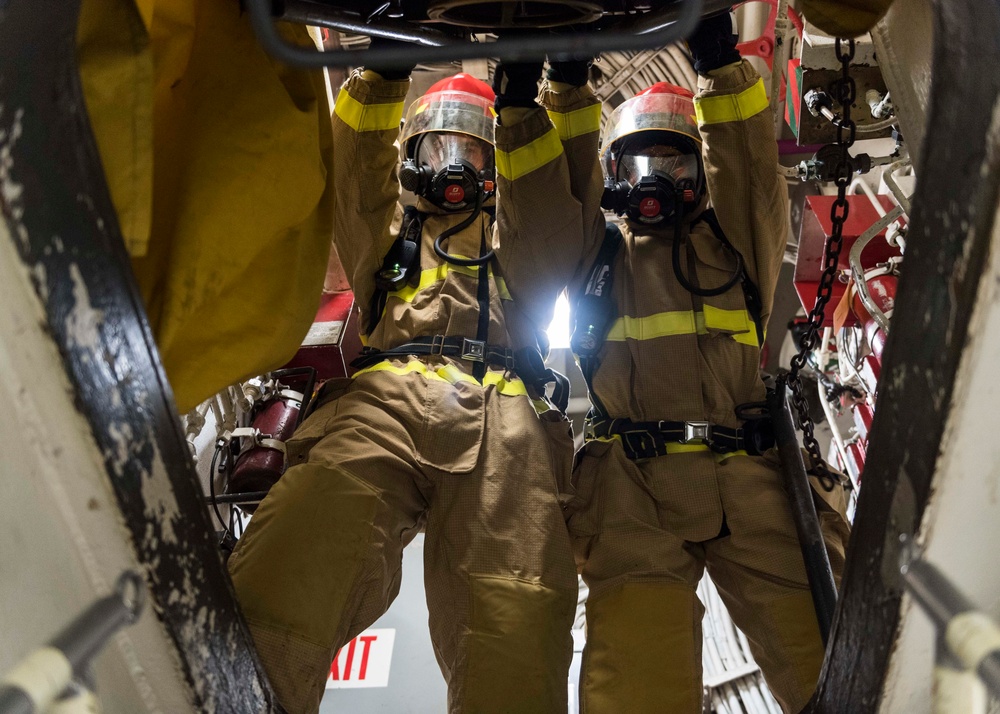 Main Space Fire Drill aboard USS Ashland