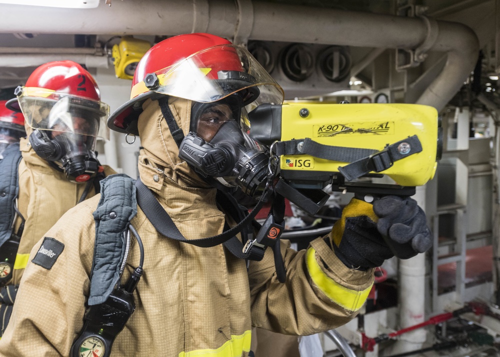 Main Space Fire Drill aboard USS Ashland