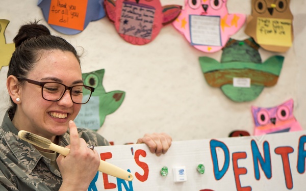 SrA Lott hosting the dental fair