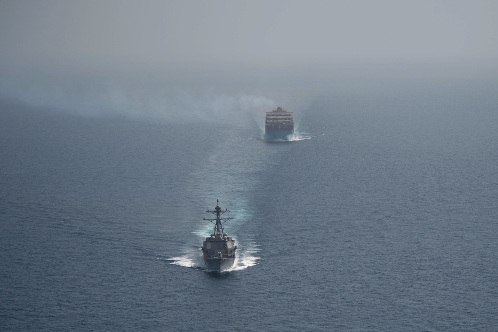 Chung-Hoon, HSM-37, Maersk Chicago participate in Lucky Mariner 19