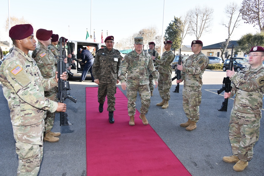 Brig. Gen. Mohamed El Ghoul visits at Caserma Ederle in Vicenza, Italy.