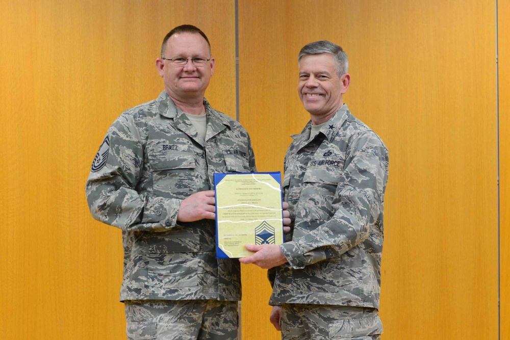 Chief Master Sgt. Douglas Brazz Promotion