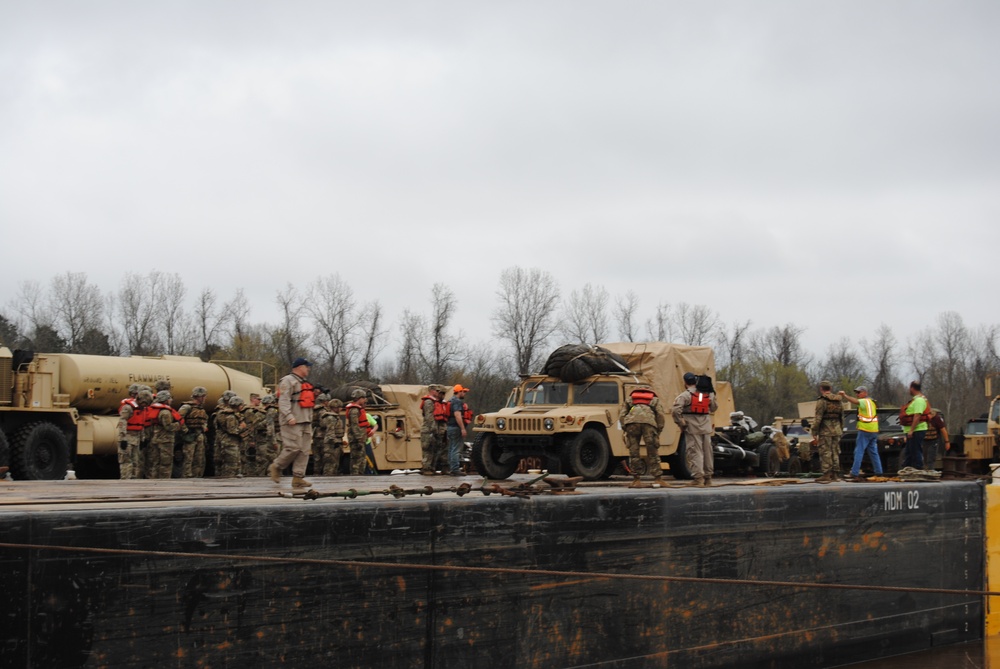 U.S. Army barge operation at Central Louisiana Regional Port