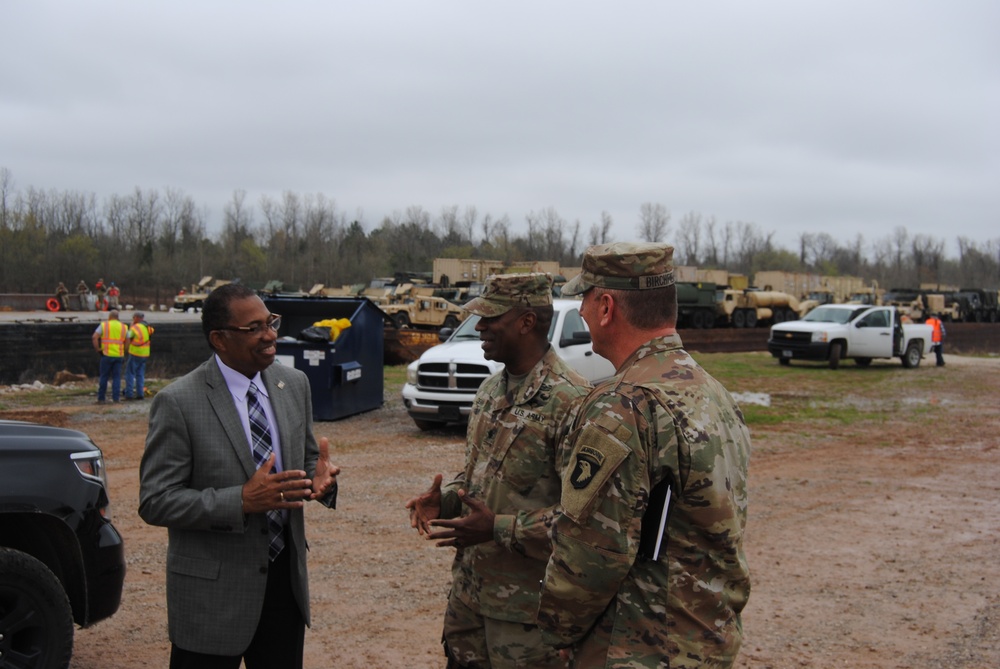 U.S. Army barge operation at Central Louisiana Regional Port