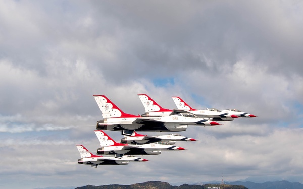 Thunderbirds flyover Captain Marvel premiere