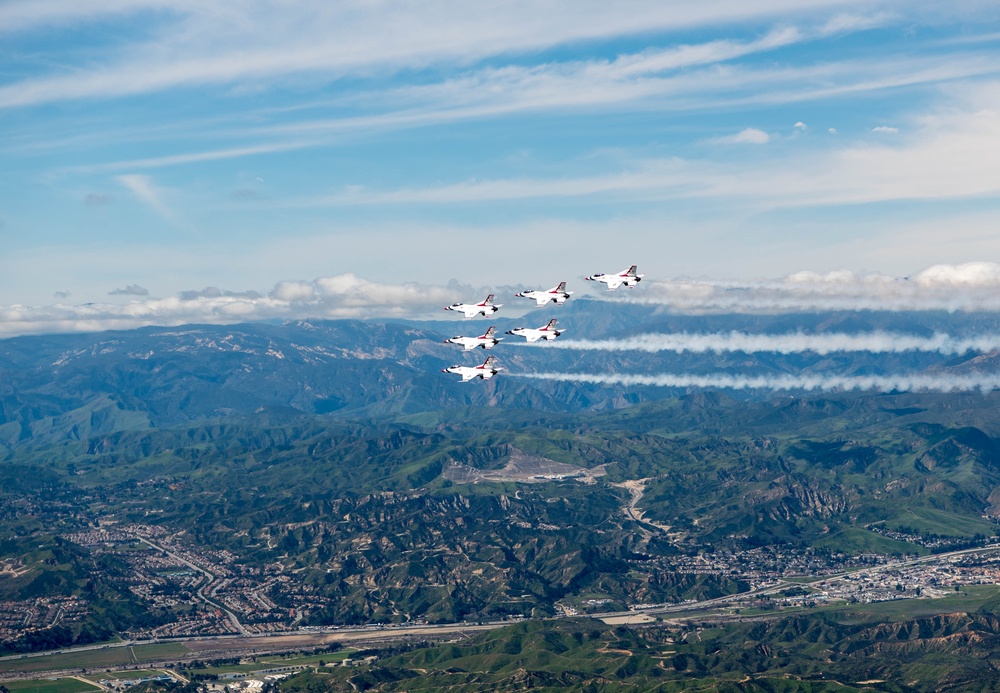 Thunderbirds flyover Captain Marvel premiere