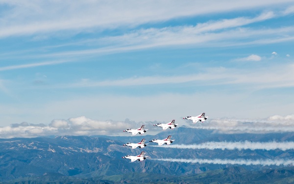 Thunderbirds flyover Captain Marvel premiere