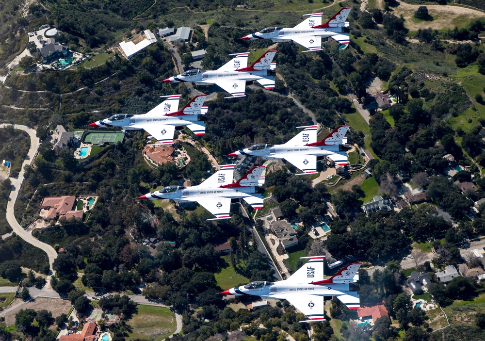 Thunderbirds flyover Captain Marvel premiere