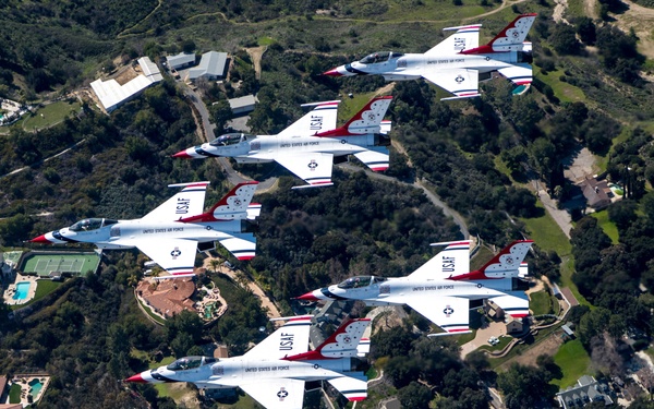 Thunderbirds flyover Captain Marvel premiere