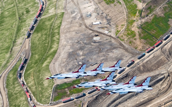 Thunderbirds flyover Captain Marvel premiere