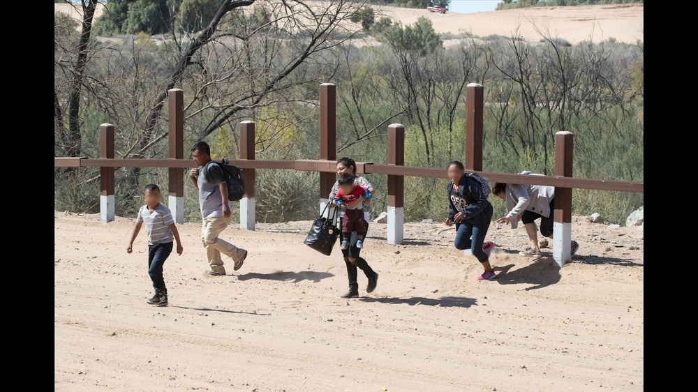 Migrants intercepted by U.S. Border Patrol near Yuma, Arizona