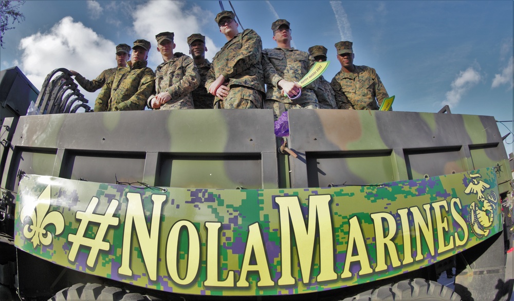 Marines Celebrate Mardi Gras