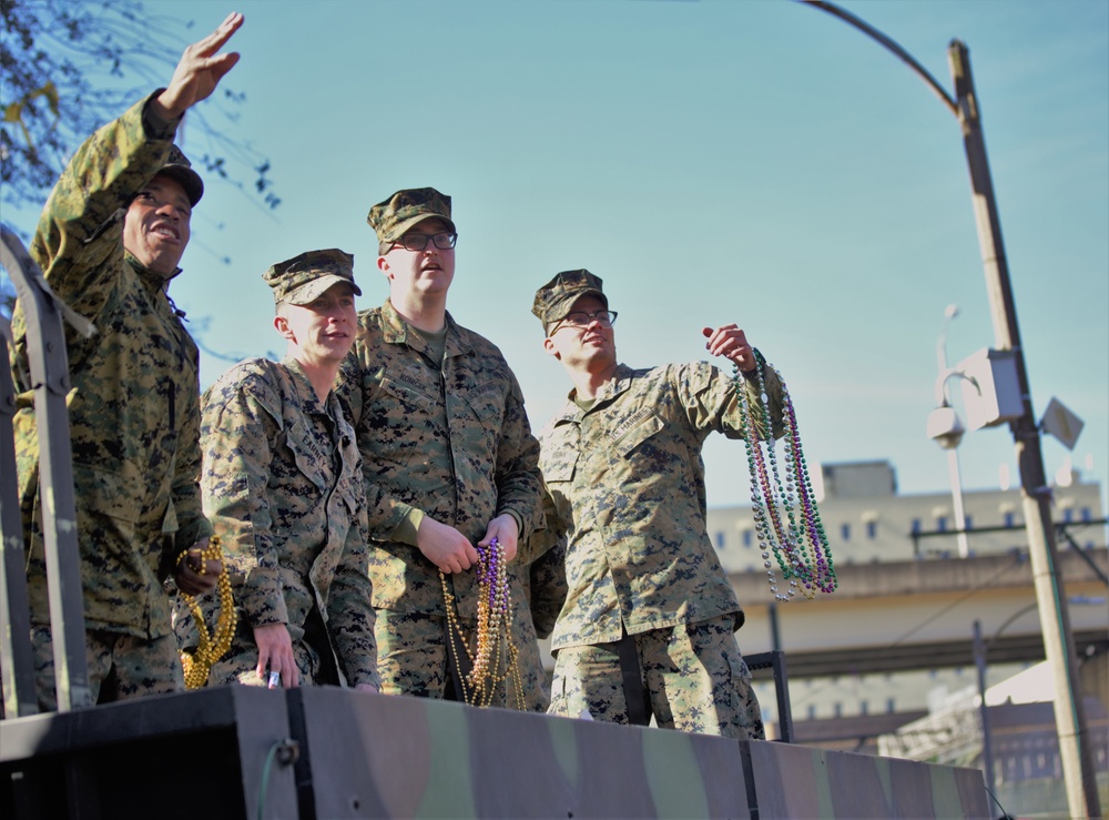 Marines participate in Mardi Gras 2019