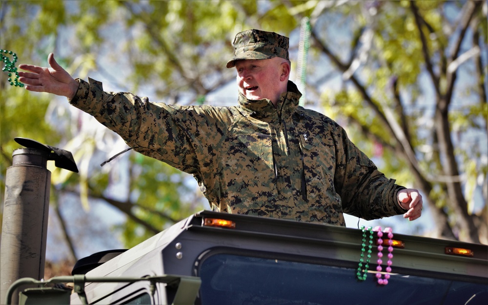 Marines participate in Mardi Gras 2019