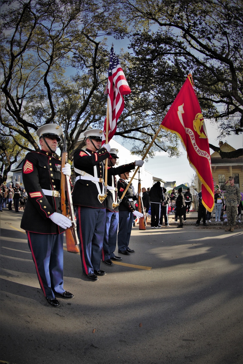 Marines participate in Mardi Gras 2019