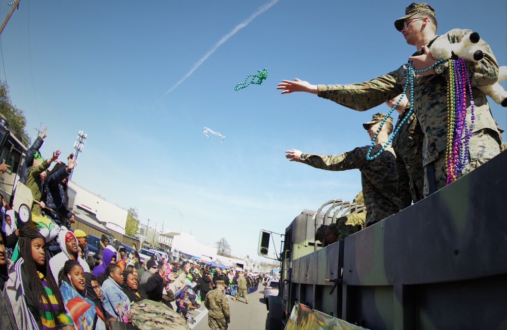 Marines participate in Mardi Gras 2019