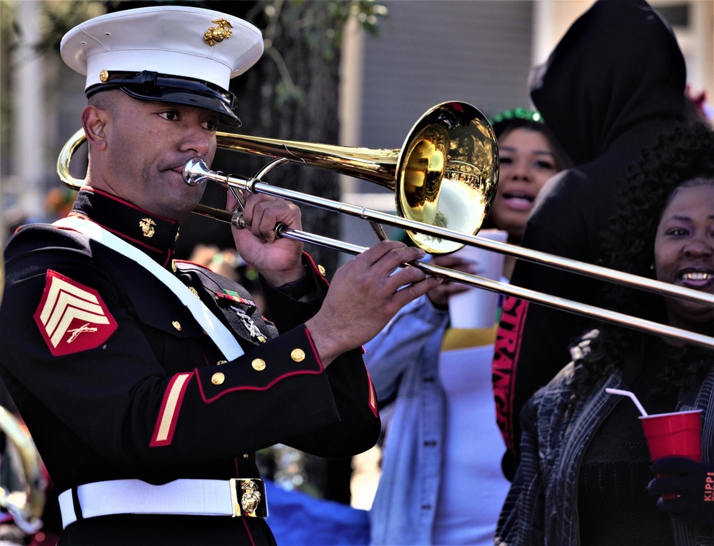 Marines participate in Mardi Gras 2019