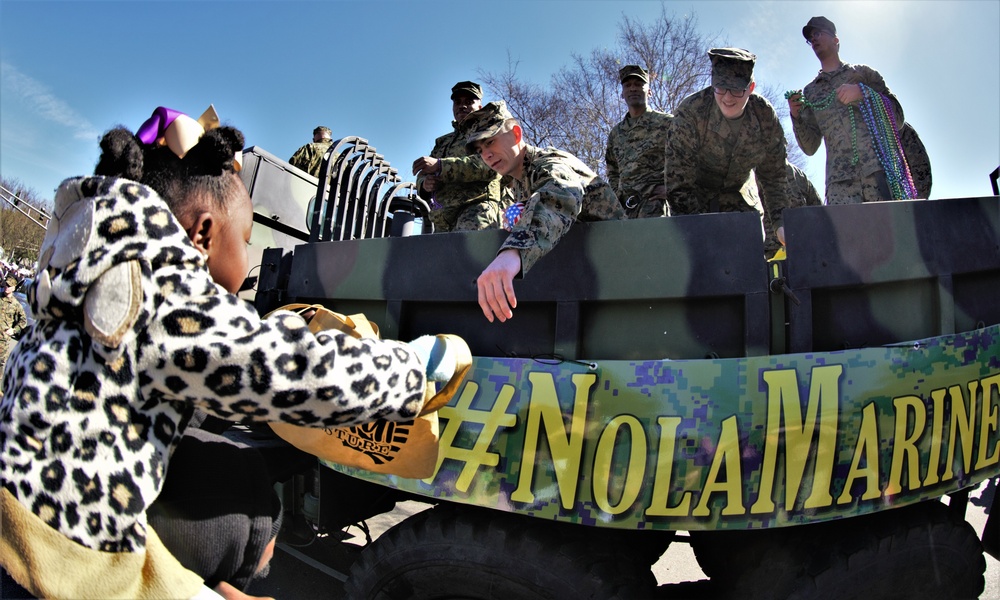 Marines Celebrate Mardi Gras