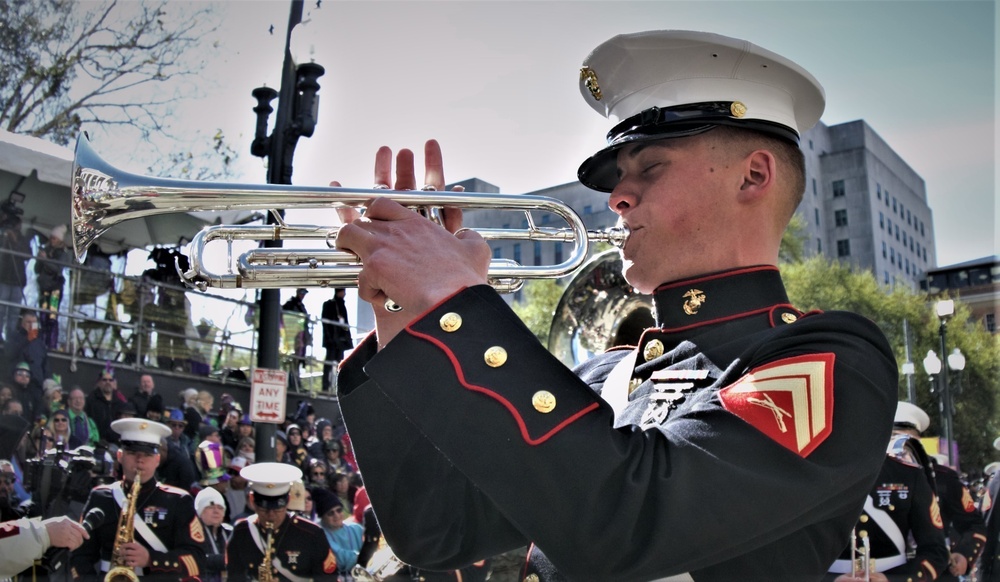 Marines participate in Mardi Gras 2019