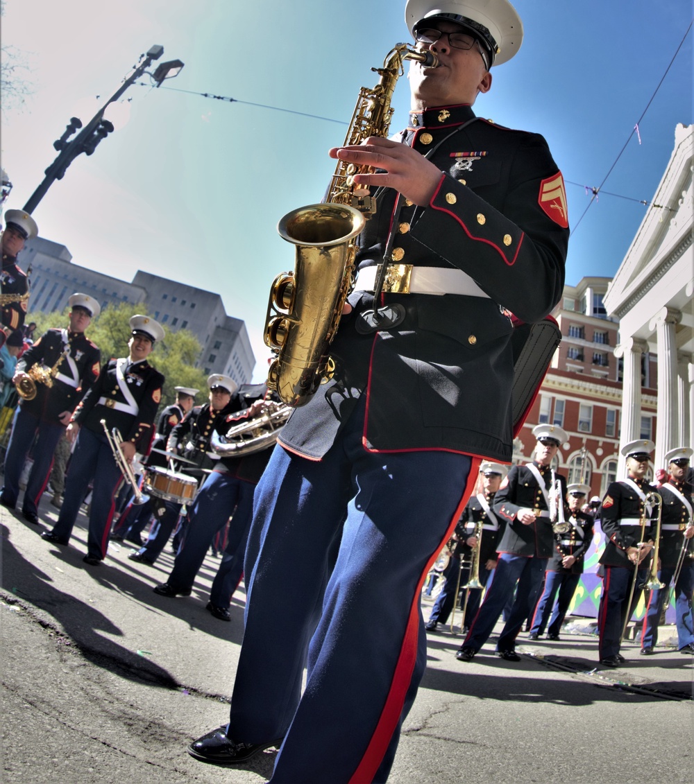 Marines participate in Mardi Gras 2019