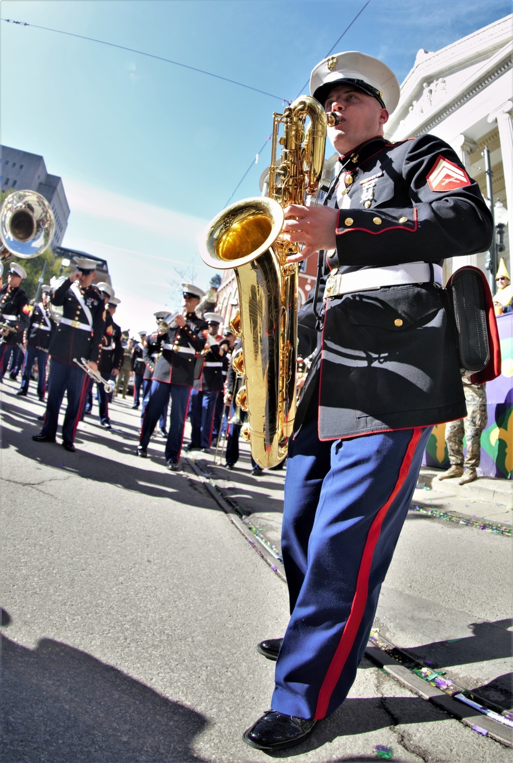 Marines participate in Mardi Gras 2019