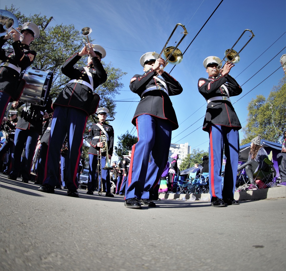 Marines participate in Mardi Gras 2019