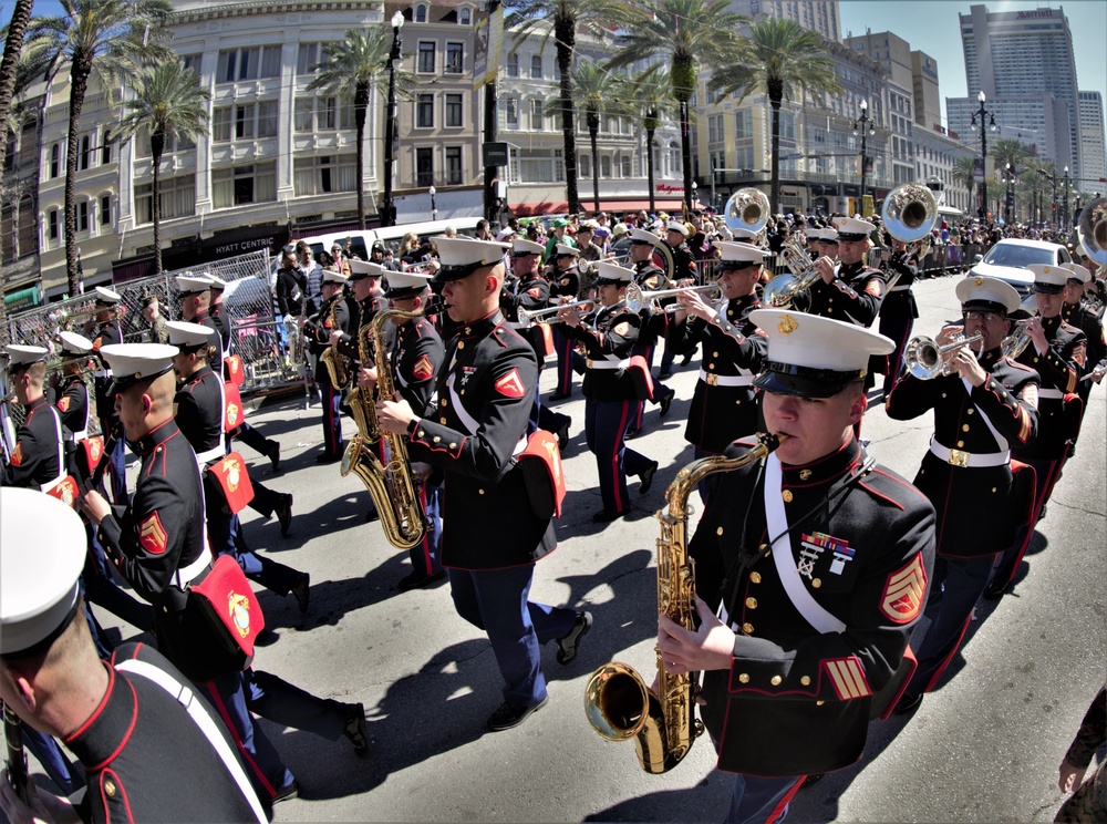 Marines participate in Mardi Gras 2019