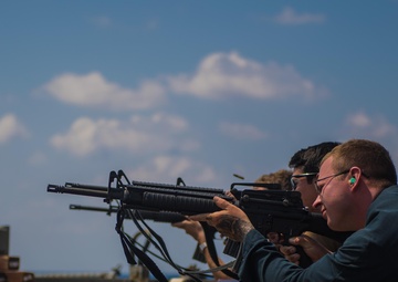 USS Mobile Bay M4 carbine qualification