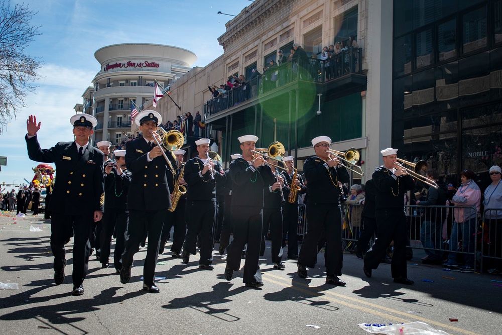 Mobile Navy Week Sailors Participate in Mardi Gras Parade