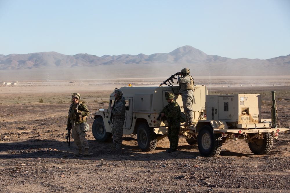 U.S. Marines, Soldiers and JGSDF Soldiers train together at the National Training Center