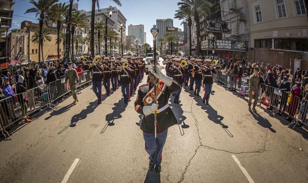 Marines Celebrate Mardi Gras