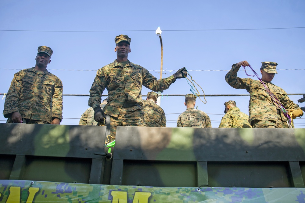 Marines celebrate Mardi Gras