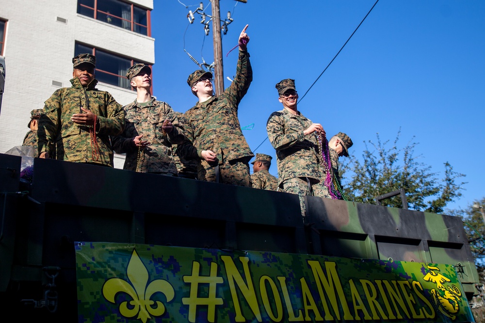 Marines celebrate Mardi Gras