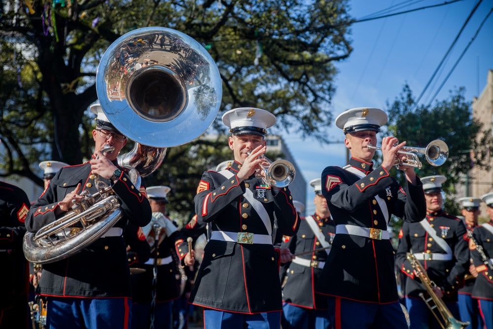 Marines celebrate Mardi Gras