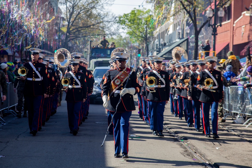 Marines Celebrate Mardi Gras