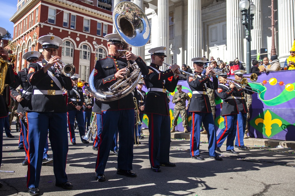 Marines Celebrate Mardi Gras